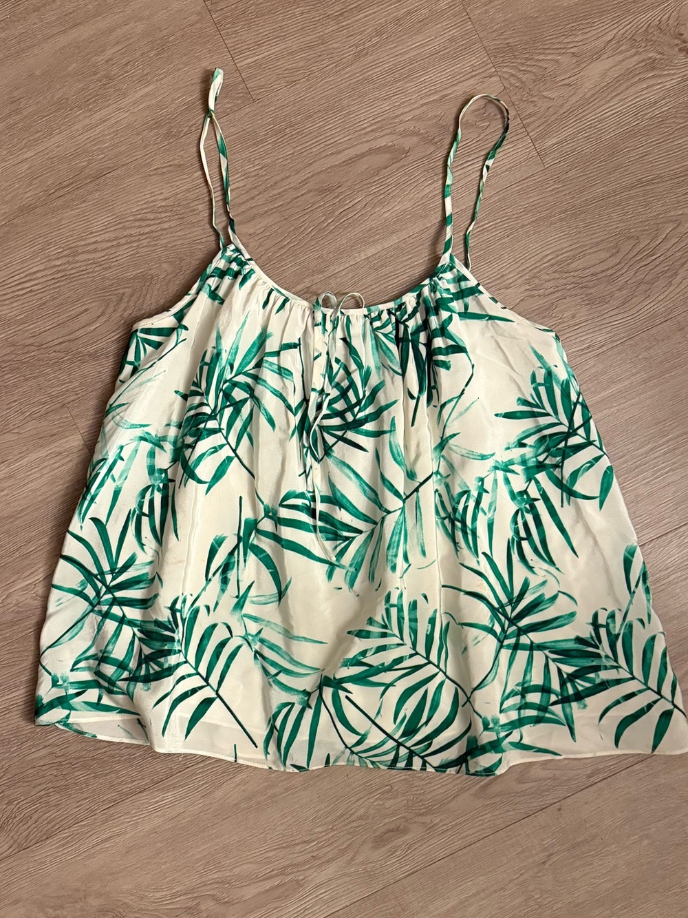 Amanda Uprichard Silk Palm Print Tank